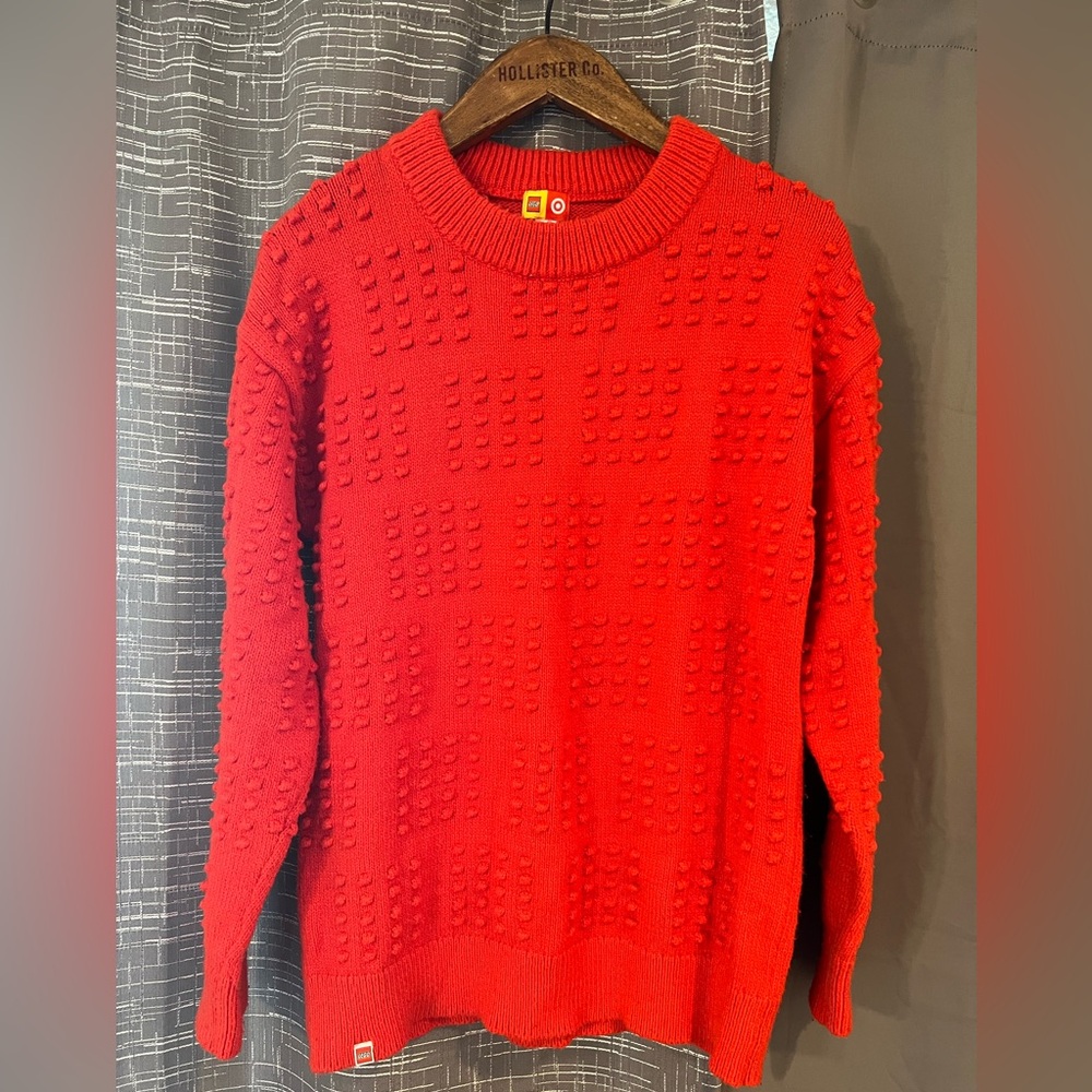 Lego Red Brick Pattern Men's Crewneck Sweater